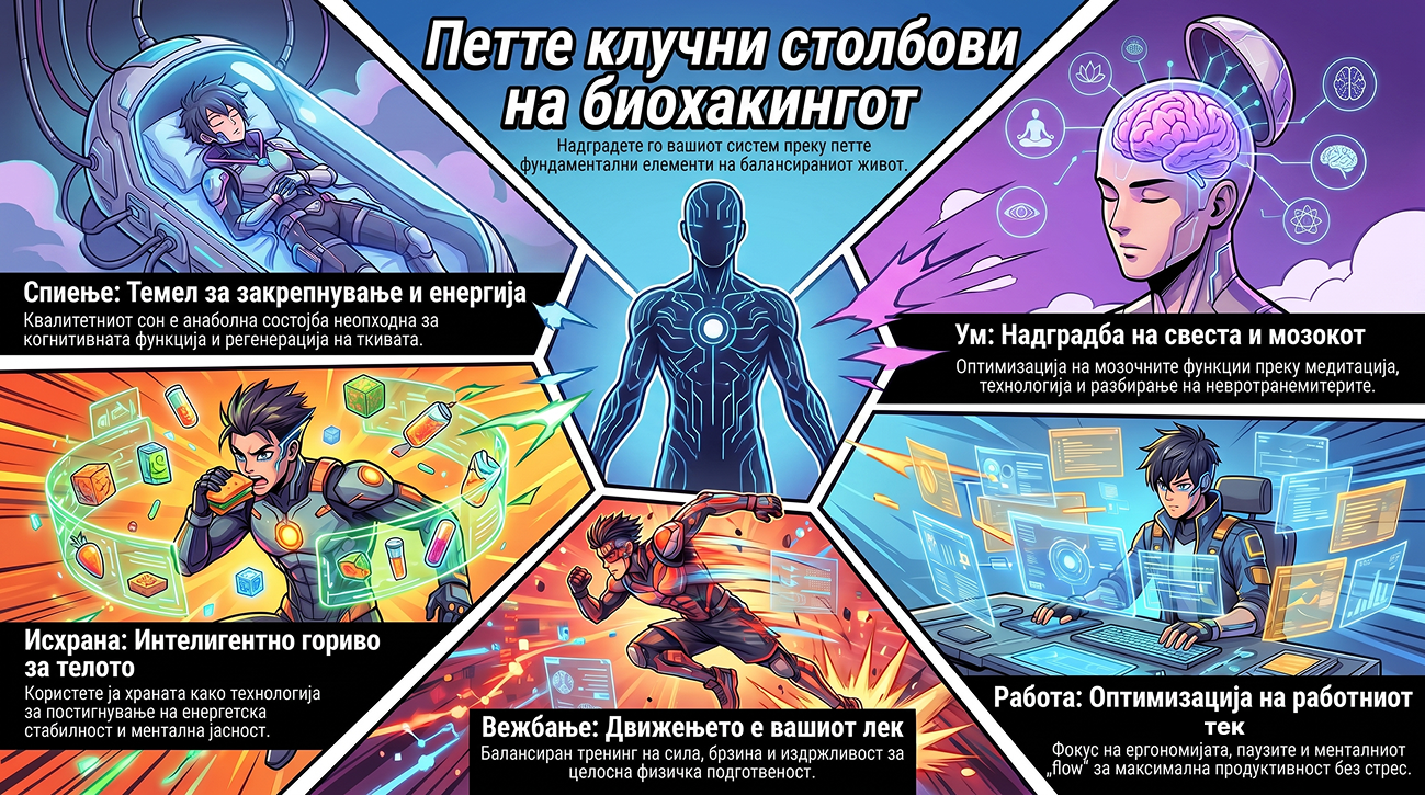 5-те столбови на биохакингот: Како да го „хакирате“ сопствениот систем за оптимален живот